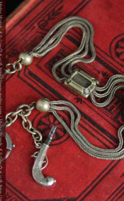 程よい年季の懐中時計チェーン-C0445-7