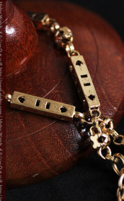 透かし彫りの懐中時計チェーン-C0447-3