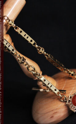 透かし彫りの懐中時計チェーン-C0447-4