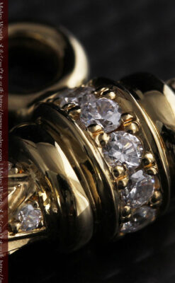 懐中時計チェーン用T字バー・金無垢ダイヤモンド-C0450-10