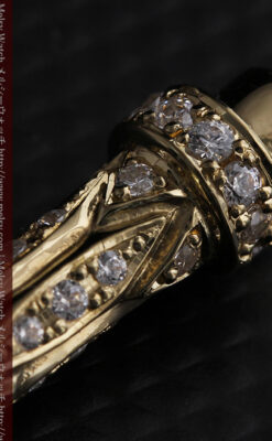 懐中時計チェーン用T字バー・金無垢ダイヤモンド-C0450-12