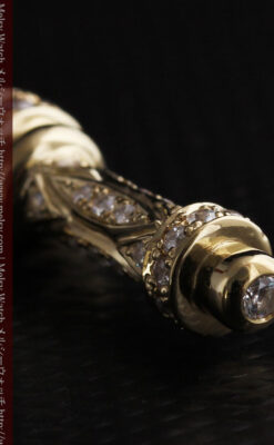 懐中時計チェーン用T字バー・金無垢ダイヤモンド-C0450-13