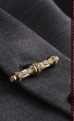 懐中時計チェーン用T字バー・金無垢ダイヤモンド-C0450-5