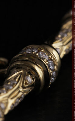 懐中時計チェーン用T字バー・金無垢ダイヤモンド-C0450-9