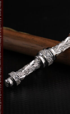 懐中時計チェーン用T字バー・金無垢ダイヤモンド-C0451-2