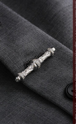 懐中時計チェーン用T字バー・金無垢ダイヤモンド-C0451-6