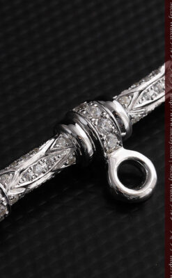 懐中時計チェーン用T字バー・金無垢ダイヤモンド-C0451-7