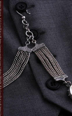 銀無垢アンティーク懐中時計チェーン ビクトリア女王銀貨【1887年頃】-C0453-15