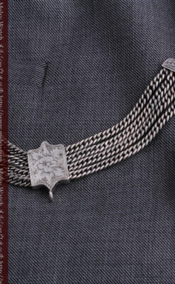 銀無垢アンティーク懐中時計チェーン ビクトリア女王銀貨【1887年頃】-C0453-16