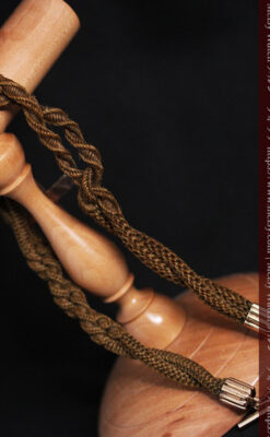 髪の毛で編んだ懐中時計用のアンティーク紐 十字架付き【1900年頃】-C0456-12