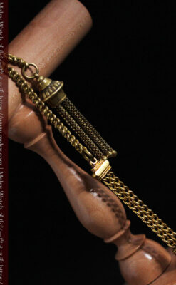 遊び心のあるアンティーク懐中時計チェーン 飾り付き複線-C0457-11