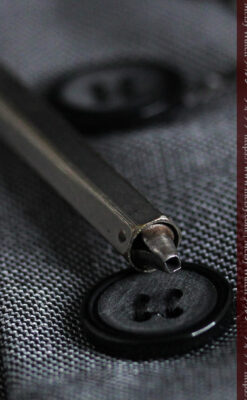 くすんだ銀色のアンティーク懐中時計チェーン 鍵巻き付き-C0458-14