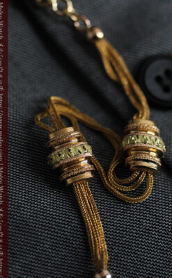 非常に希少な品格漂う18金無垢アンティーク懐中時計チェーン-C0463-2