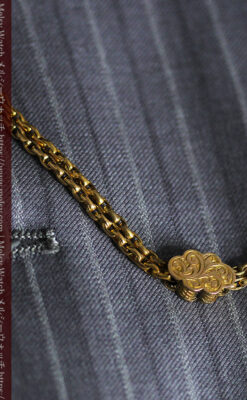 短めの綺麗な作りのアンティーク懐中時計チェーン-C0464-6