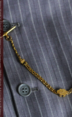 短めの綺麗な作りのアンティーク懐中時計チェーン-C0464-9