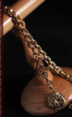 雰囲気ある西欧フランスのアンティーク懐中時計チェーン-C0474-11