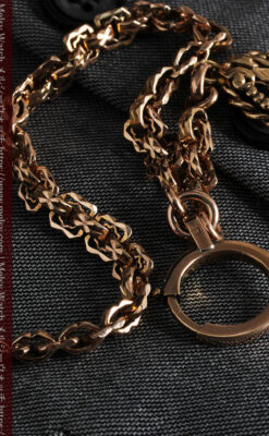 雰囲気ある西欧フランスのアンティーク懐中時計チェーン-C0474-6