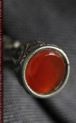 銀無垢の装飾の綺麗なアンティーク鍵巻き-C0476-6