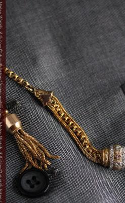 華やかさと上品さを併せ持つ、美しきアンティーク懐中時計チェーン-C0477-2