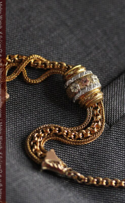 華やかさと上品さを併せ持つ、美しきアンティーク懐中時計チェーン-C0477-5