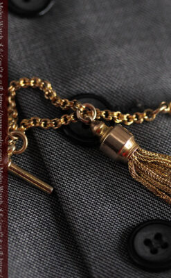 華やかさと上品さを併せ持つ、美しきアンティーク懐中時計チェーン-C0477-8