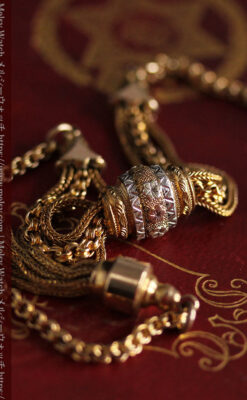 華やかさと上品さを併せ持つ、美しきアンティーク懐中時計チェーン-C0477-9