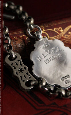 雰囲気の良いアンティークチェーンと2色の銀無垢飾り-C0478-12