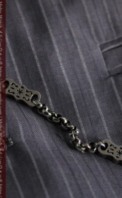 雰囲気の良いアンティークチェーンと2色の銀無垢飾り-C0478-5