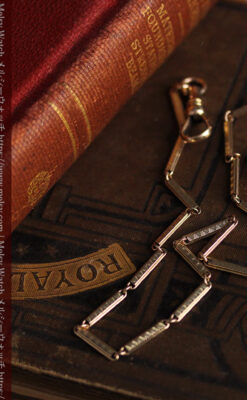 装飾の綺麗な細めの懐中時計チェーン-C0484-8