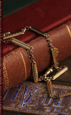 ２種類の装飾されたバーの綺麗な懐中時計チェーン-C0485-4