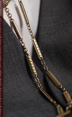 ２種類の装飾されたバーの綺麗な懐中時計チェーン-C0485-9