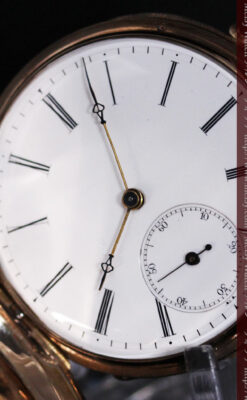 ジュールズマシイのアンティーク金無垢懐中時計・エナメル装飾-P2105-15