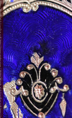 ジュールズマシイのアンティーク金無垢懐中時計・エナメル装飾-P2105-18