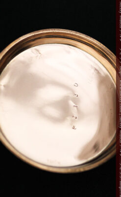 ジュールズマシイのアンティーク金無垢懐中時計・エナメル装飾-P2105-21