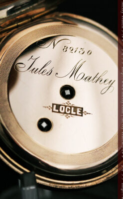 ジュールズマシイのアンティーク金無垢懐中時計・エナメル装飾-P2105-22