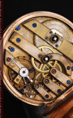 ジュールズマシイのアンティーク金無垢懐中時計・エナメル装飾-P2105-24