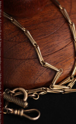 ジュールズマシイのアンティーク金無垢懐中時計・エナメル装飾-P2105-25