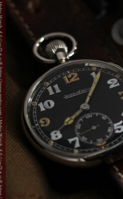 ジャガールクルト 英国陸軍アンティーク懐中時計 【1940年頃】黒文字盤-P2138-12