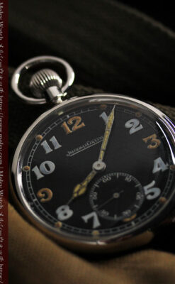 ジャガールクルト 英国陸軍アンティーク懐中時計 【1940年頃】黒文字盤-P2138-3
