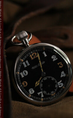ジャガールクルト 英国陸軍アンティーク懐中時計 【1940年頃】黒文字盤-P2138-8