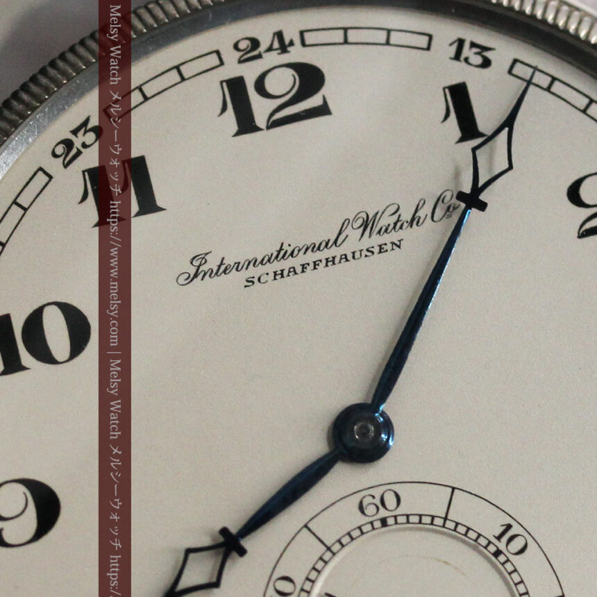 IWC 艶のある上品な銀無垢アンティーク懐中時計 【1927年頃】-P2140-1