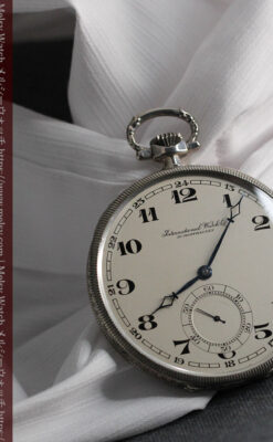 IWC 艶のある上品な銀無垢アンティーク懐中時計 【1927年頃】-P2140-3