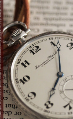 IWC 艶のある上品な銀無垢アンティーク懐中時計 【1927年頃】-P2140-7