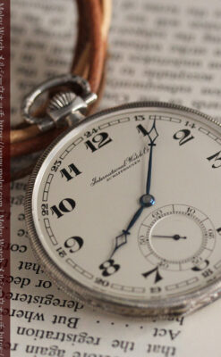 IWC 艶のある上品な銀無垢アンティーク懐中時計 【1927年頃】-P2140-8