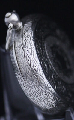 スイス製の銀無垢アンティーク懐中時計-P2200-13