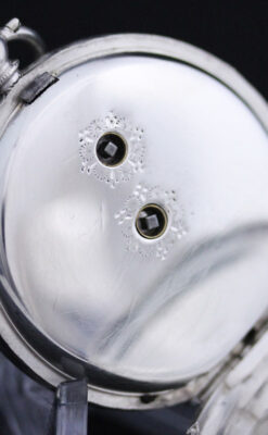 スイス製の銀無垢アンティーク懐中時計-P2200-15