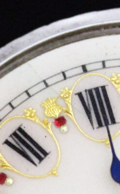 スイス製の銀無垢アンティーク懐中時計-P2200-18