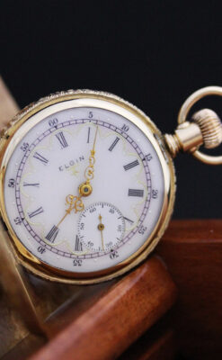 稼働品 エルジン 懐中時計 銀製ケースレターパックプラス可