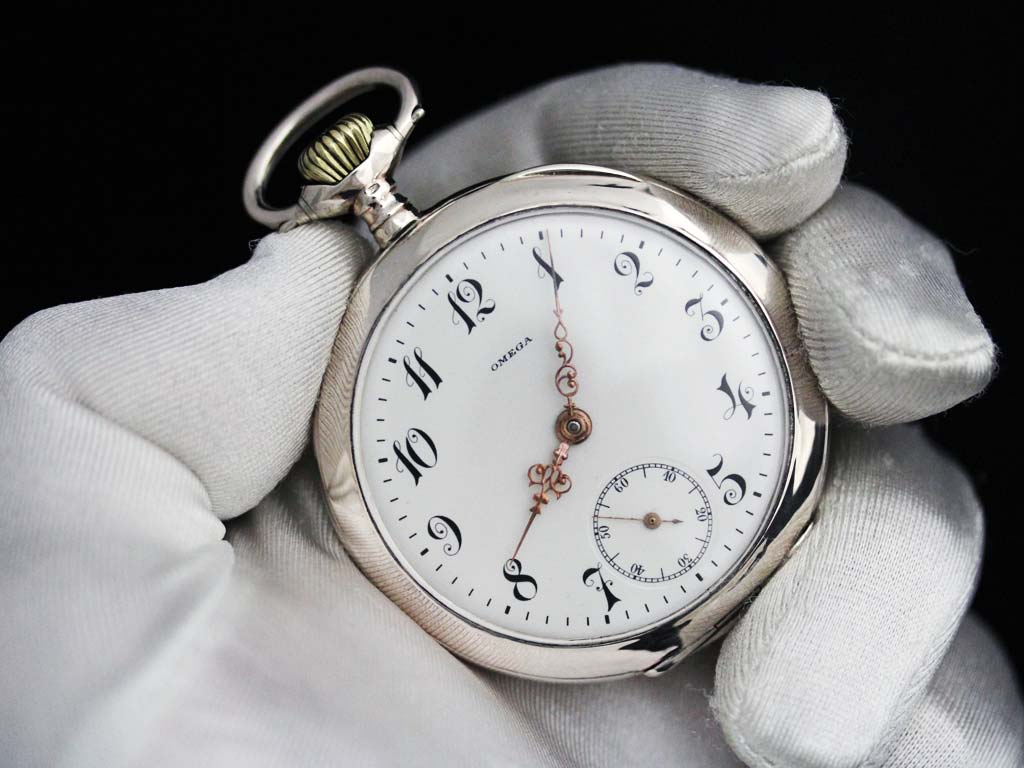 オメガ 銀無垢アンティーク懐中時計 【1909年製】