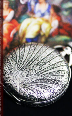 ロンジンの銀無垢アンティーク懐中時計-P2248-4